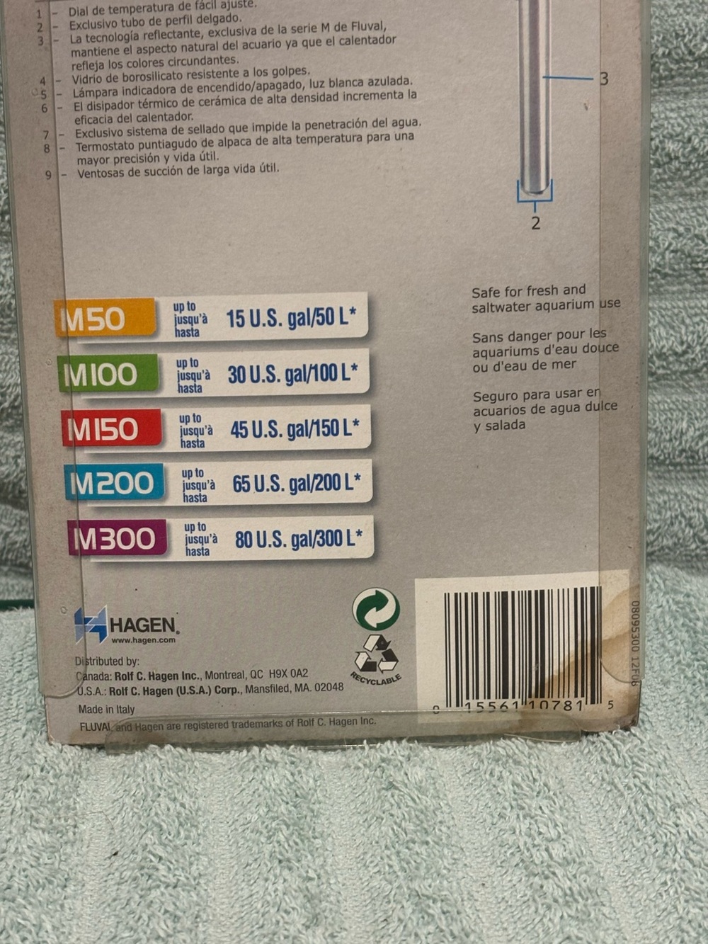 M50 Submersible Glass Aquarium Heater 50 watts 15 Gallons - Black. NEW! - Picture 7 of 9